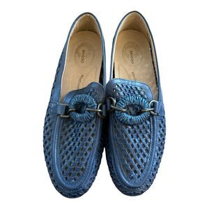 Brioso Flats Women’s Presley Woven Leather Loafers Size 7.5 Blue